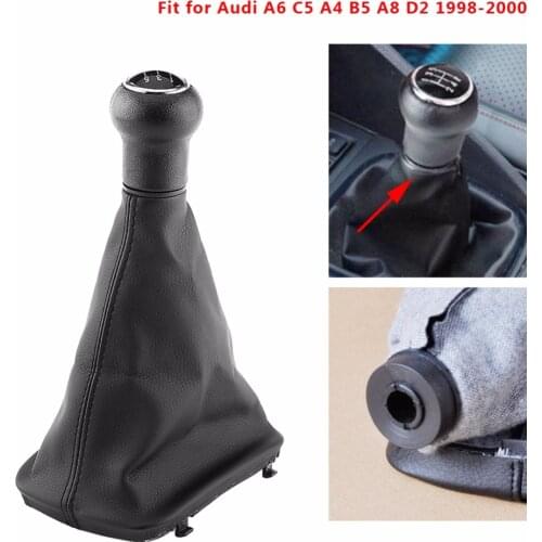 5 Speed Car Auto Gear Shift Knob Gearstick Gaiter Boot Kit for Audi A6 C5 A4 B5 A8 D2 1998-2000 Car-Styling