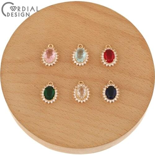 Cordial Design 50Pcs 11*15MM CZ Charms/Jewelry Findings & Components/Hand Made/Earrings Making/Jewelry Accessories/DIY Pendant
