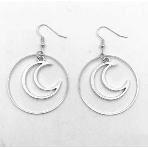 Crescent Moon Shaped Hoop Ring Shaped Hoop Earrings Crescent Moon Shaped Hoop Round Earrings Large Hoop Earrings