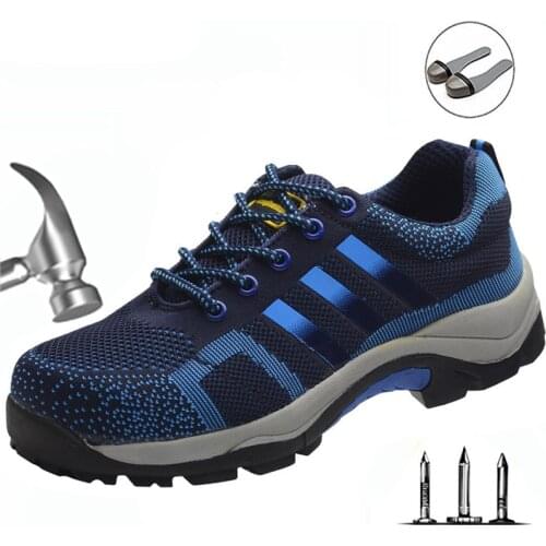 Light and Comfortable Work shoes Fy Woven Breathable Protective Shoes Men Steel Toe Caps Anti-mite Safety Shoes