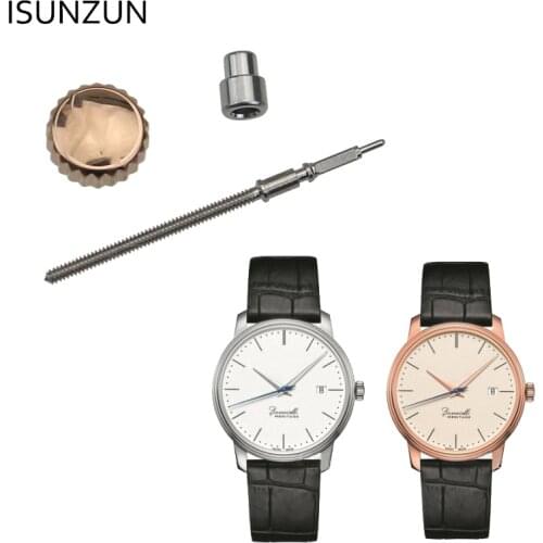 ISUNZUN Waterproof Watch Crown Silver or Rose Gold Color Stainless Steel Dome Flat Head Watch Accessories Repair Tool MIDO M027