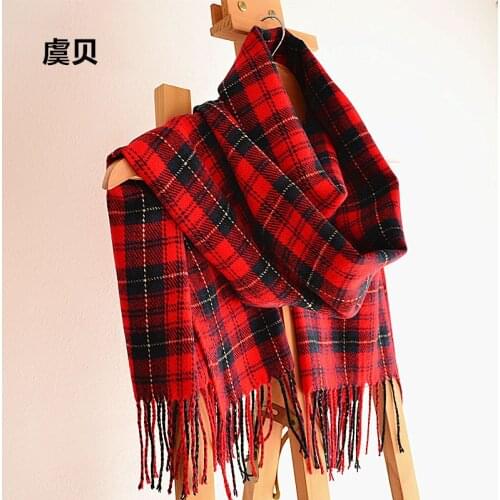 High quality spring autumn winter blanket red plaid scarf unisex acrylic scarves womens warm tassels shawls wrap christmas gift