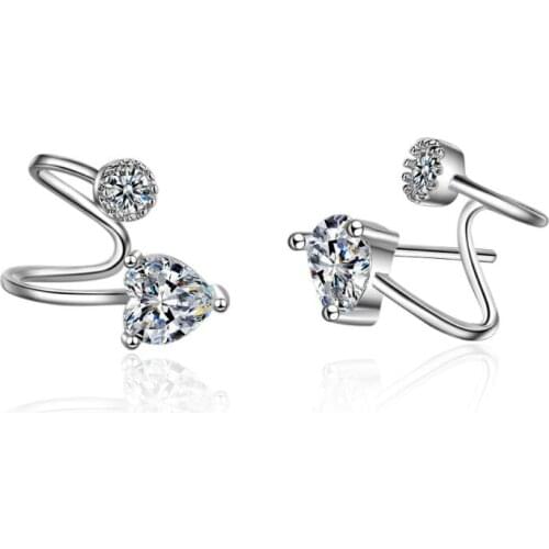 Sweet Heart Zircon Geometric Stud Earrings For Women Trend Creative Party Gift Jewelry Accessories SAE381