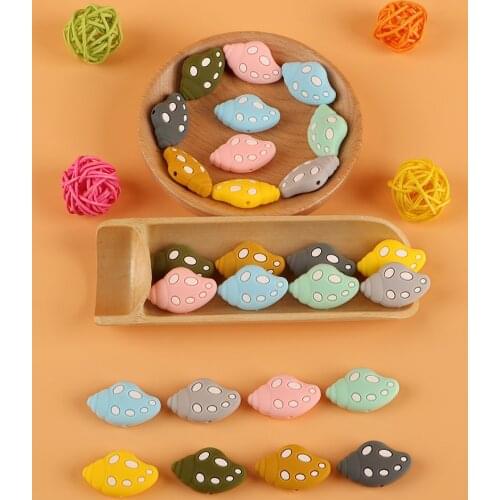 Kovict 10Pcs Cartoon Conch Shape Silicone Beads Baby Molar Teether DIY Pacifier Chain Jewelry Accessories Chewable Nursing Toys