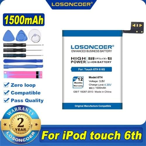 100% Original LOSONCOER 1350mAh A1641 Batteries For iPod Touch 6TH Generation 6 6G High Capacity Battery Free Tools