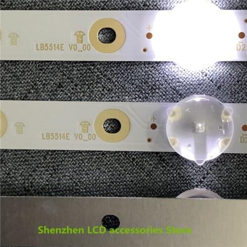 20Pieces/lot 10R+10L For LCD TV backlight bar LB5514E V0_00 V0_01 3V 10LEDS=R(5LEDS)+L(5LEDS) 110CM 100%NEW