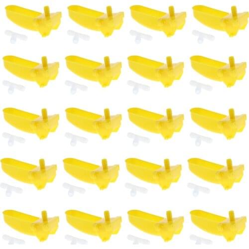 20 Pcs Bird Quail Automatic Small Pet Feeding Food Container Long Feeder