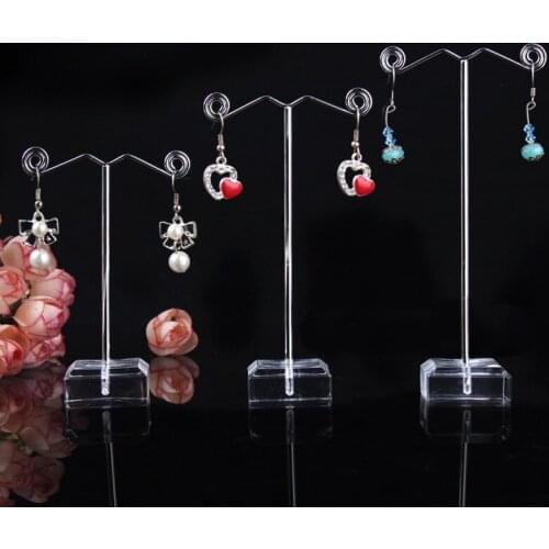 3Pcs Acrylic Metal Tree Earring Necklace Jewelry Display Stand Rack Holder