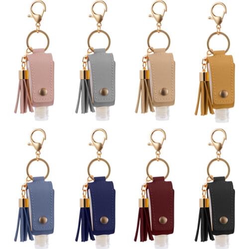 30ml Empty Portable Hand Sanitizer Bottle Keychain Holder Reusable Bottle Hand Washing gel Storage Bottle with Keychain