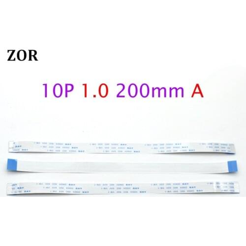 5pcs FFC FPC flat line flexible cable 1.0mm pitch 10 pin A Forward Length 200mm 20cm Ribbon Flex Cable AWM 20624 80C 60V VW-1