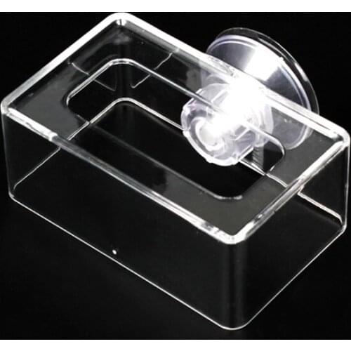 Aquarium Arcylic Square Float Feeder Ring Suction Cup Betta Fish Food Feeding