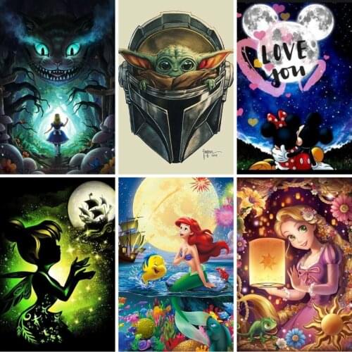 DIY 5D Diamond Painting Disney Cartoon Alice In Wonderland Cross Stitch Embroidery Full Dill Mosaic Home Decor Child Gifts