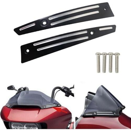 Motorcycle Split Windshield Side Trim Billet Aluminum For Harley CVO Road Glide FLTRX FLTRU 2015 2016 2017