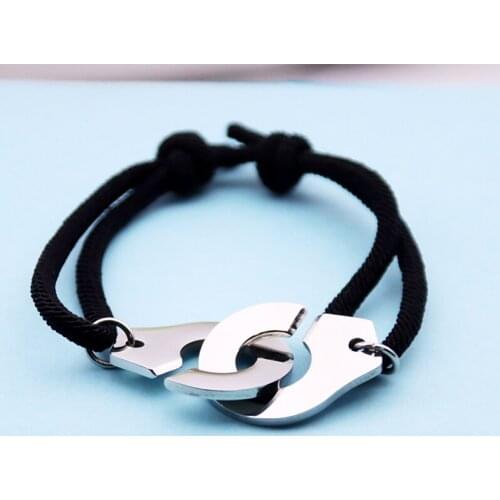 High Quality Stainless Steel Silver Color Pentagon love Rope Bracelet trending String adjustable Five-pointed Star Bracelet