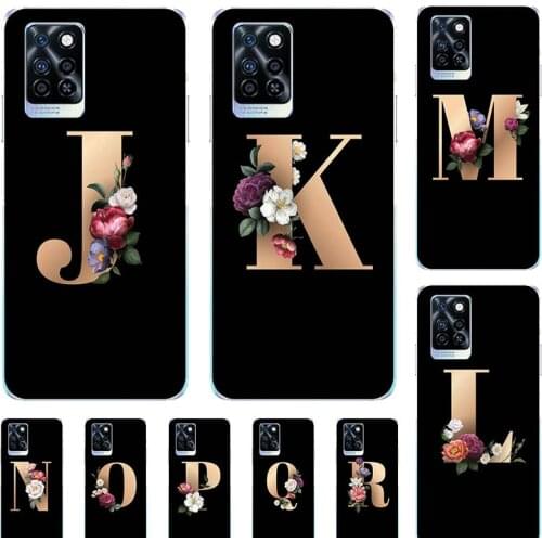 For Infinix Note 10 X693 X695 Case For Infinix Note10 Pro NFC Custom Name Letter Couple Cover Fashion Black Soft Phone Coque