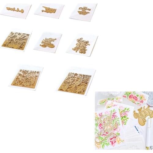 Flowers Letters Background Love Decoration Greeting Cards Metal Cutting Die Stencil DIY Scrapbooking Craft Embossing Make Albums