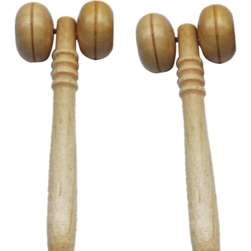 10.5CM Wooden Eye Face Roller Relaxing Neck Chin Slimming Face-lift Massage Tool Health Care Massager