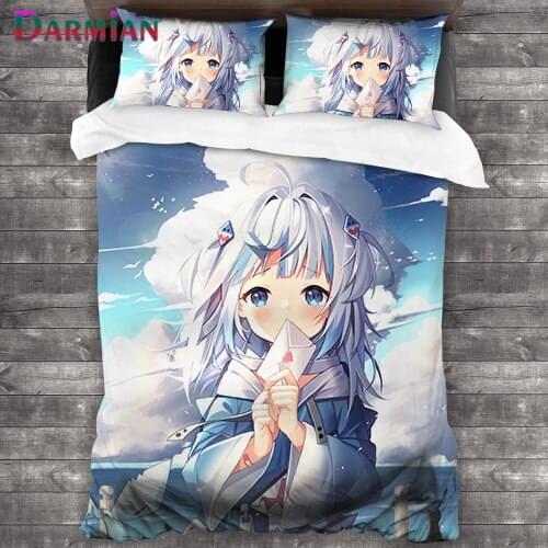 DARMIAN Cartoon Anime Hololive Print Kids Bedding Set Duvet Cover Set Girl Bedroom Decor Quilt Cover and Pillowcase Dropshipping