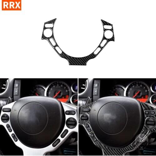 For GTR R35 2008-2016 Real Black Carbon Fiber Sticker Steering Wheel Key Decorative Button Frame Interiors Car Accessories