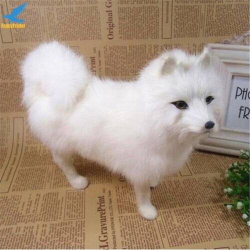 Fancytrader Mini Simulation Plush Samoyed Dog Toy Lifelike Animals Cute White Dog Doll Birthday Gift Teaching Props