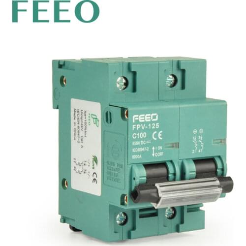 FEEO 2P DC Circuit Breaker 125A DC 550V 800V Circuit breaker FOR PV System CE Certificate