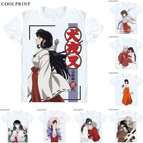 Kikyo InuYasha Cosplay T Shirt Inuyasha A Feudal Fairy Tale Men Casual TShirt Premium T-Shirt Printed Short Sleeve Shirts