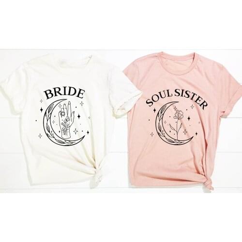 Boho Bride Soul Sister Boho Bachelorette Mystical Bachelorette t Shirts Bohemian Bride gift vintage women fashion tees tops R208
