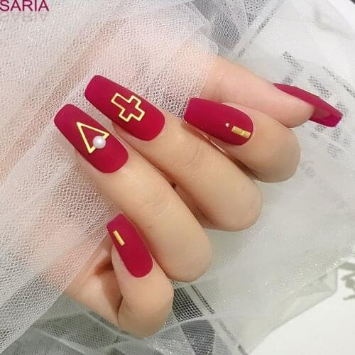 Hot metal rivet nail art decoration earrings mixed style star moon gold and silver rhinestone jewelry DIY 3D charm accessories