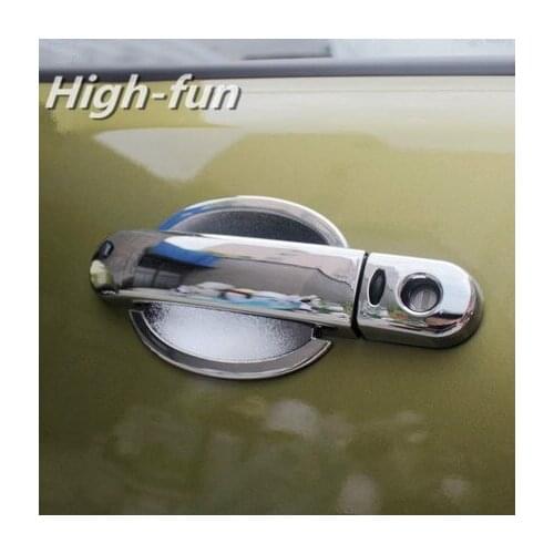 Chrome Car Door Handle Cover + Cup Bowl Trim with Smart Entry Buttons For Nissan Livina 2007 2008 2009 2010 2011 2012 2013