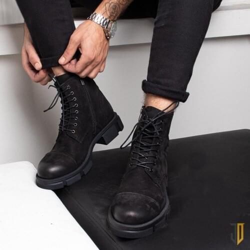 IBAY HEAD POSTAL мужские черные натуральные нубук кожаные повседневные сапоги