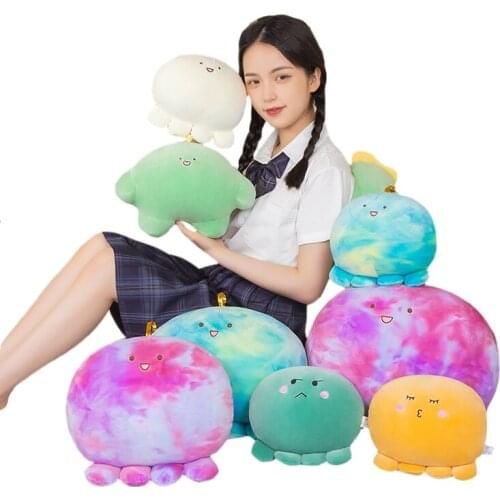 23/30/40cm Colorful Round Octupus Plush Cushion Kawaii Dinosaur Plush Doll Puffy Octupus Kids Birthday Gift