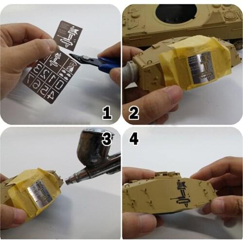 Model Tools AJ0022 Stenciling Template Leakage Spray Plate for 1/35 WWII USSR Tank Vehicle Military Models