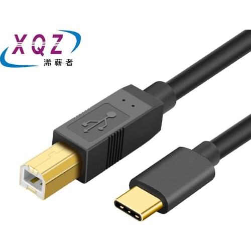 2M type-c printer cable USB-C to printer cable USB3.1 to USB B male to male printer cable support macbook connect printer black