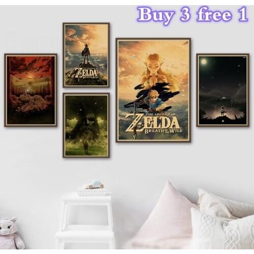 Classic game collection poster Zelda legend retro poster hight quality Kraft Paper Decorative paintings Wall Sticker