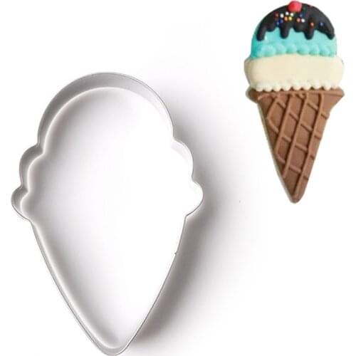 Creative Stainless Steel Cookie Cutter Ice Cream shape Cake Biscuit Baking Mold Kitchen Bakeware Tools Cake Decorating