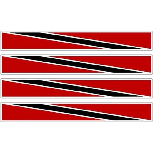 Hot 4pcs Patriotic Stickers Flag Stripes Vinyl PVC 13cm X 1.7 Car Motorcycle Reflective Tuning Trinidad Tobago Sticker