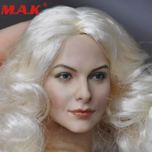 1:6 scale DIY head sculpt with white curls hair action figure model CG CY female girl woman lady head painted sculpt