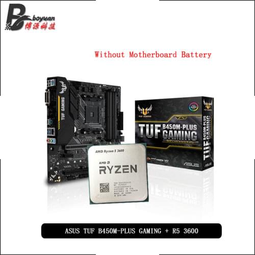 AMD Ryzen 5 3600 R5 3600 CPU + Asus TUF B450M PRO GAMING Motherboard Suit Socket AM4 CPU + Motherbaord Suit Without cooler