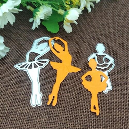 2pcs Dancing Girls Metal stencil mold Cutting Dies decoration scrapbook die cuts Album Paper Craft Embossing DIY Card Crafts