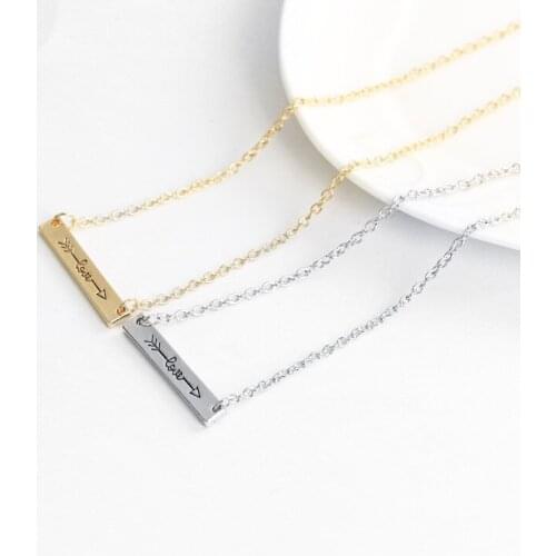ZRM Fashion Creative Alloy Letter LOVE Tricolour Short Arrow Head Pendant Necklace Wholesale Gift For Firends