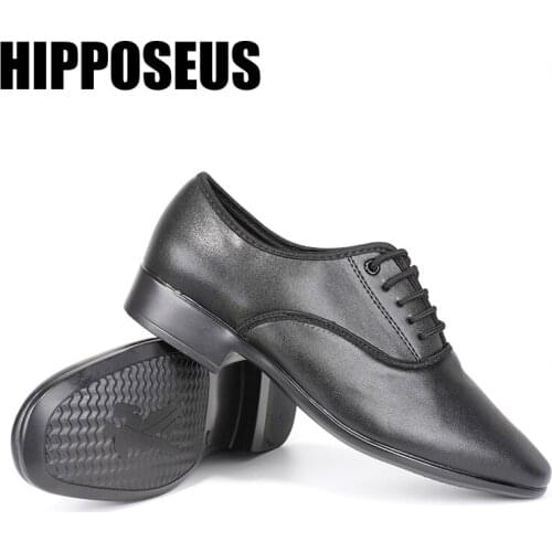 Hipposeus Boy/Men Dance Shoes Ballroom Latin Dance Shoes Samba Modern Jazz Tango Dancing Shoes Genuine Leather Salsa dance shoes