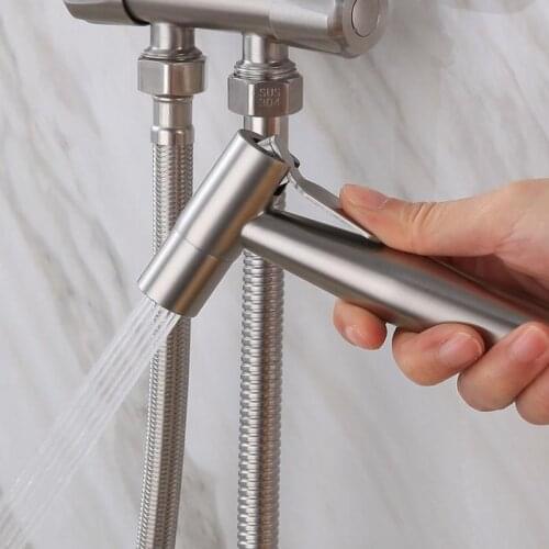 Handheld Toilet bidet sprayer set Kit Stainless Steel Hand Bidet faucet for Bathroom hand sprayer shower head self cleaning