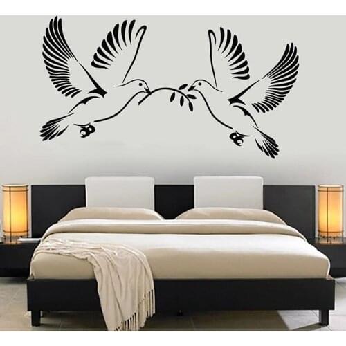Peace Dove Wall Decal Pigeons Birds Vinyl Door Window Stickers Romantic Bedroom Baby Room Nursery Interior Decor Wallpaper E864
