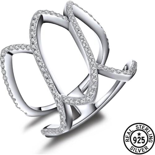 Real 100% 925 Sterling Silver Simple Geometric Single Stackable Rings For Women Special Christmas Gifts Fine Jewelry