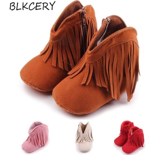 New Baby Boy Boots Girl Shoes Classic Fringe Infant Booties Soft Warm Newborn Footwear Toddler Moccasins for 1 Year Walking