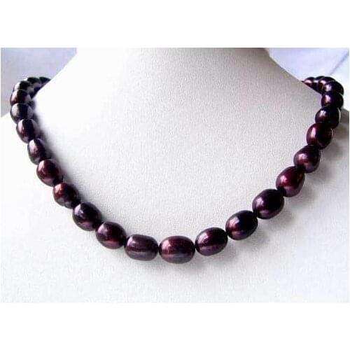 New Arrival Favorite Pearl Necklace 9x11mm Black Cultured Freshwater Pearl Necklace Wedding Birthday Party Lady Gift Jewelry