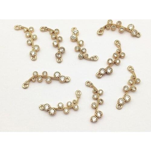 New Arrival! 23x9mm 50pcs Cubic Zirconia Copper Connectors for Handmade Necklace Earring DIY Parts,Jewelry Findings & Components