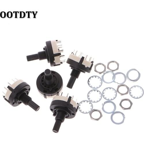OOTDTY 5 Pcs 4P3T 4 Pole 3 Position 6mm Shaft Diameter Band Selector Rotary Switch