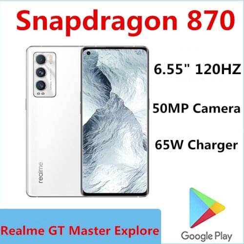 Original Realme GT Master Explore Edition 5G Mobile Phone Snapdragon 870 Android 11.0 6.55" AMOLED 120HZ 50.0MP 65W Charger OTA