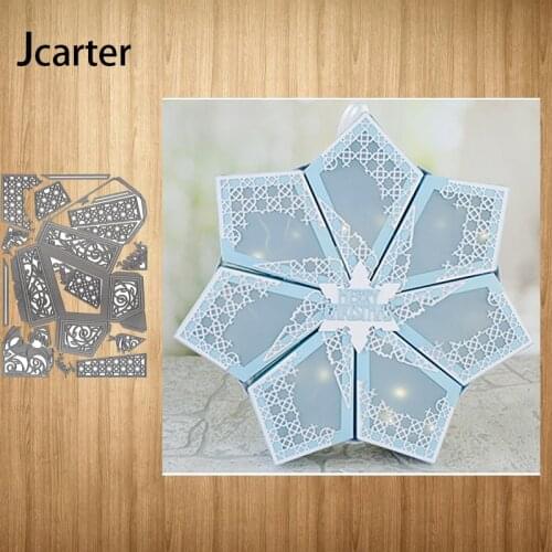 Gift Box Flowers Metal Cutting Dies Scrapbooking Craft Stencil Handmade Tools Make Album Paper Model Mould Mold Decor Template